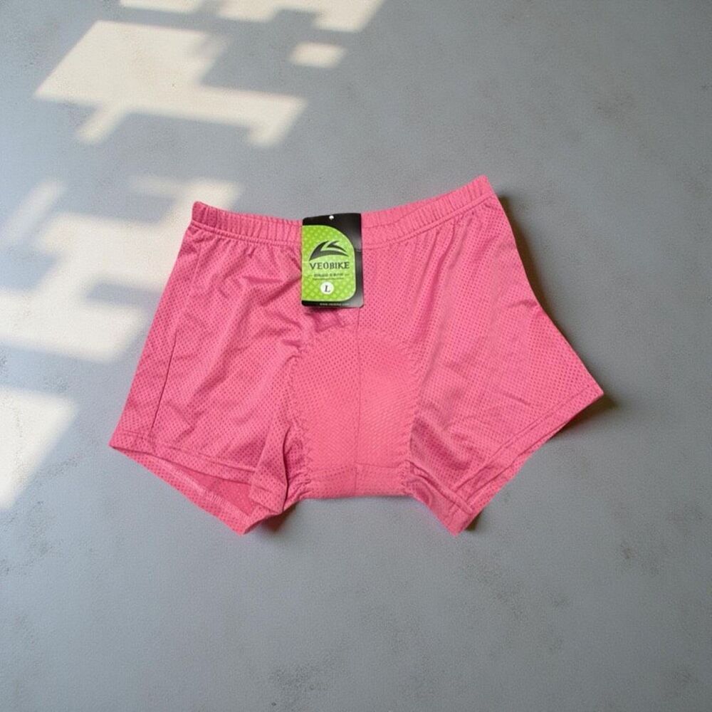 NWT VEOBIKE Women's PINK Cycling Bike Shorts Padded Jersey Knit Size Small